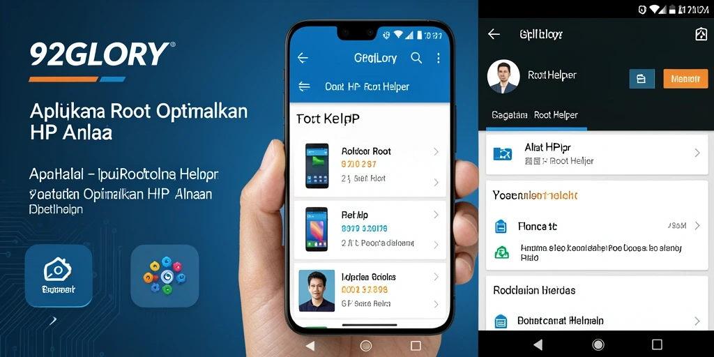 Tampilan antarmuka 92GLORY yang ramah pengguna untuk root helper.