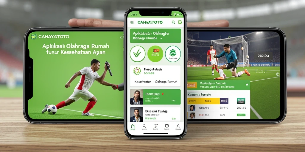 Antarmuka CAHAYATOTO menampilkan program latihan olahraga rumah yang mudah diakses.