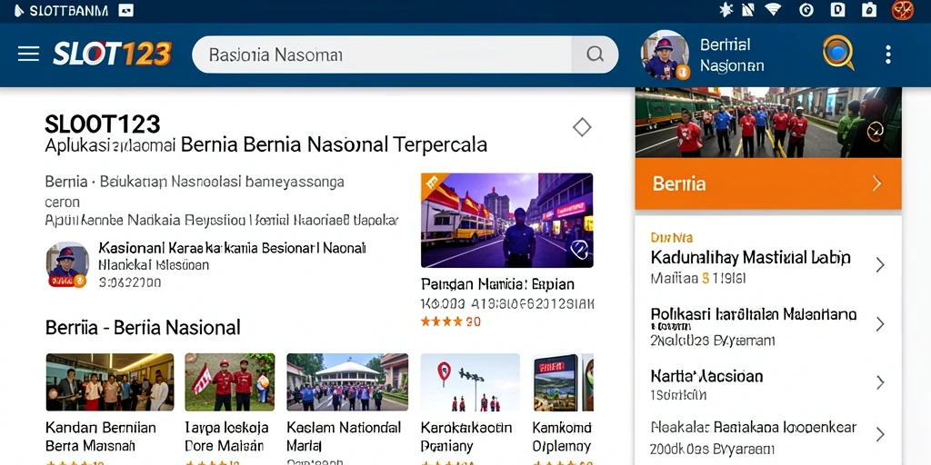 Antarmuka SLOT123 dengan berita terbaru dan fitur intuitif.