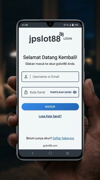 Tampilan halaman login jpslot88